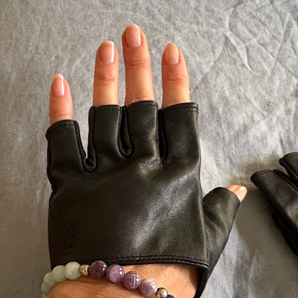 Karl Lagerfeld Leather Fingerless Gloves